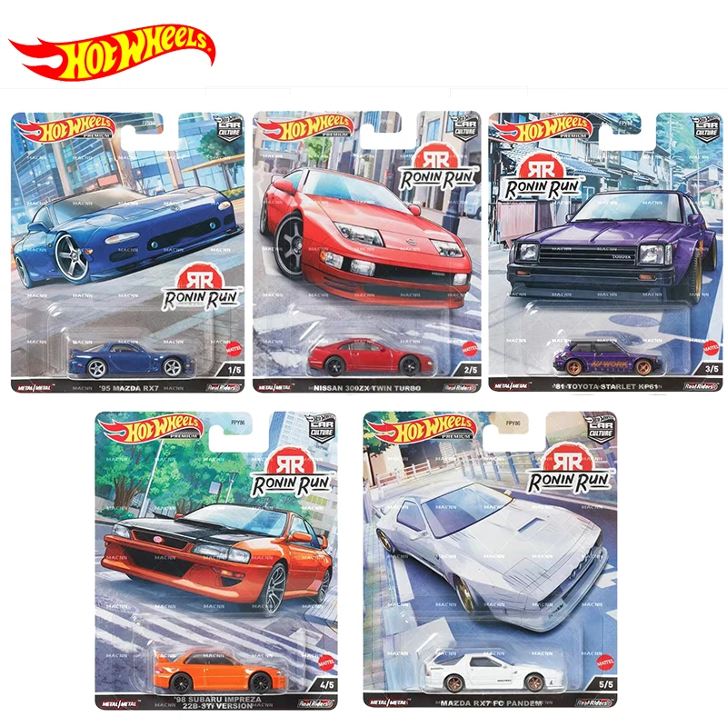 Original Hot Wheels Premium Car Culture Roin Run Diecast 1:64 Voiture Mazda Rx7 Pandem Subaru Kid Boy Toys For Children Gift