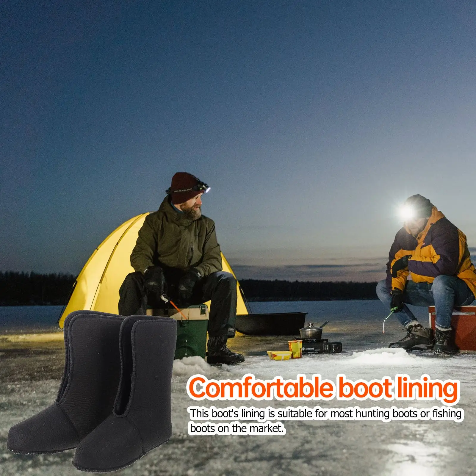 New Pattern 1 Pair 43 Size of Hunting Shoes Lining Warm Keep Outdoors Fishing Boot Inner Cover for Winter Camping