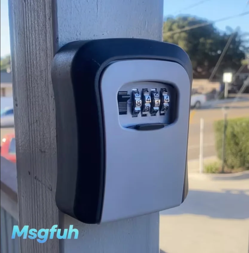 1pc Heavy-Duty Stainless Steel/Plastic Password Key Safe,Heavy-Duty Construction,Weatherproof,Compact Key Storage Box