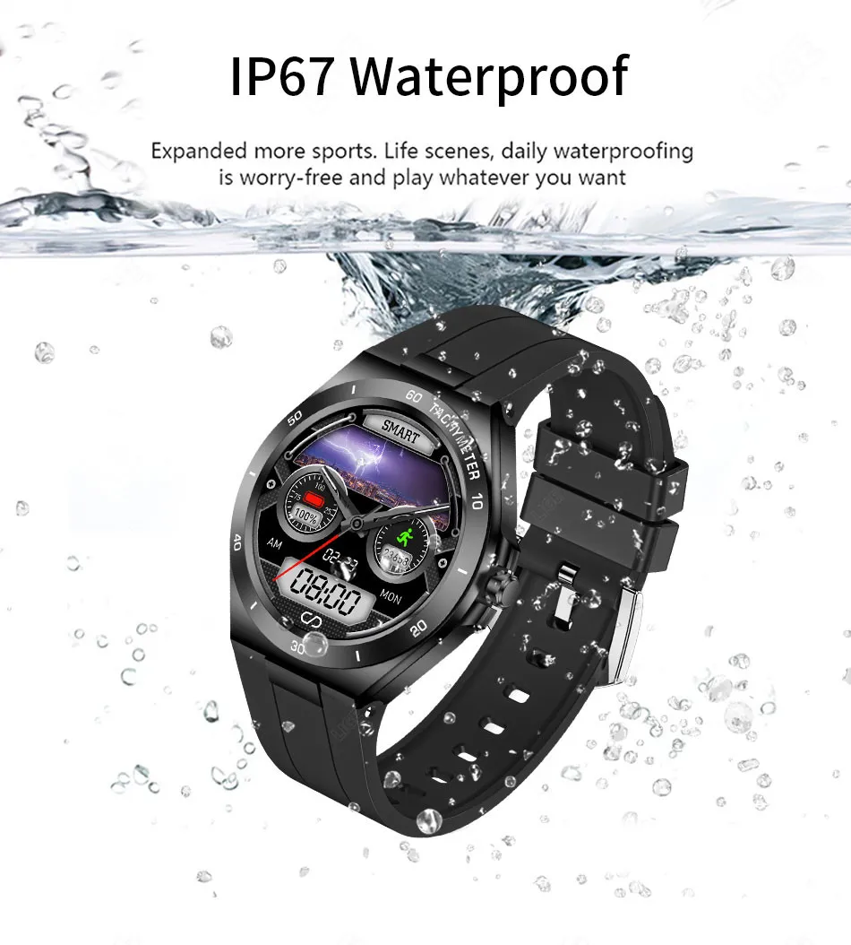 2022 LIGE 1.28-inch Smart Watch Men Heart rate ECG Monitor Sport IP67 Waterproof Watches Real-time Weather men women Smartwatch