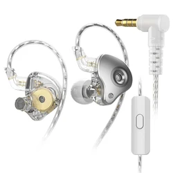 VENUS High-Fidelity Dynamic Earphones - Super Bass In-Ear Monitor with Noise Cancelling & Sport Design (Silver with mic)