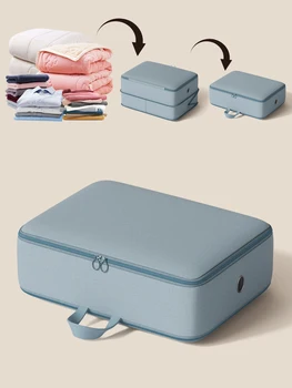 Bolsa de almacenamiento de edredón de chaqueta de plumón de compresión, organizador de armario de gran capacidad, súper ahorro de espacio, organizador de autocompresión