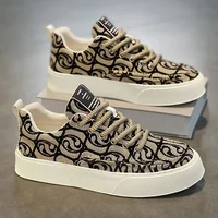 2024 Canvas Sneakers Men Fashion Spring Autumn Casual Men's Platform Lace Up Flats Shoes Non-slip Wear-resistant Sports Shoes 1