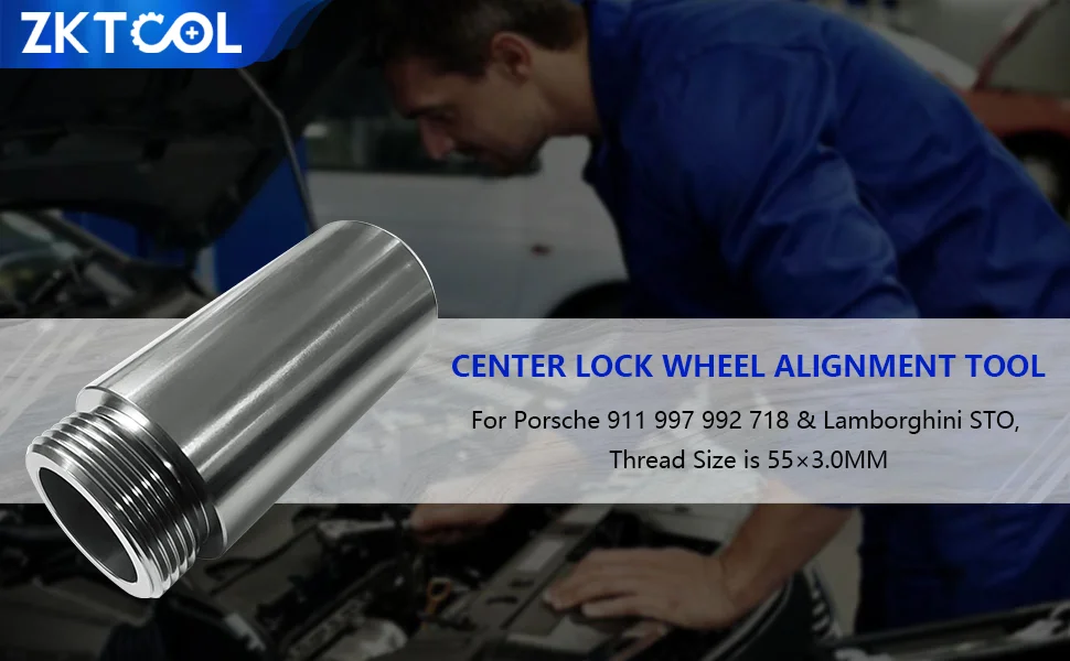 Center Lock-Rad-Ausrichtungswerkzeug für Porsche 911 997 992 718 und Lamborghini STO, Gewindegröße beträgt 55 x 3,0 mm – Detail 1