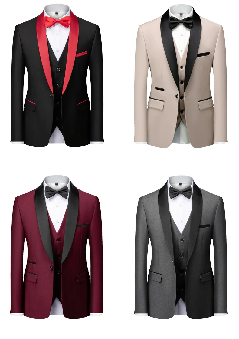 S1f42603bfe794e5480bca266141b3fb3u M-6XL Men's Casual Business Have Smoking Suit High End Brand Boutique Fashion Blazer Vest Pants Groom Wedding Dress Party Suit