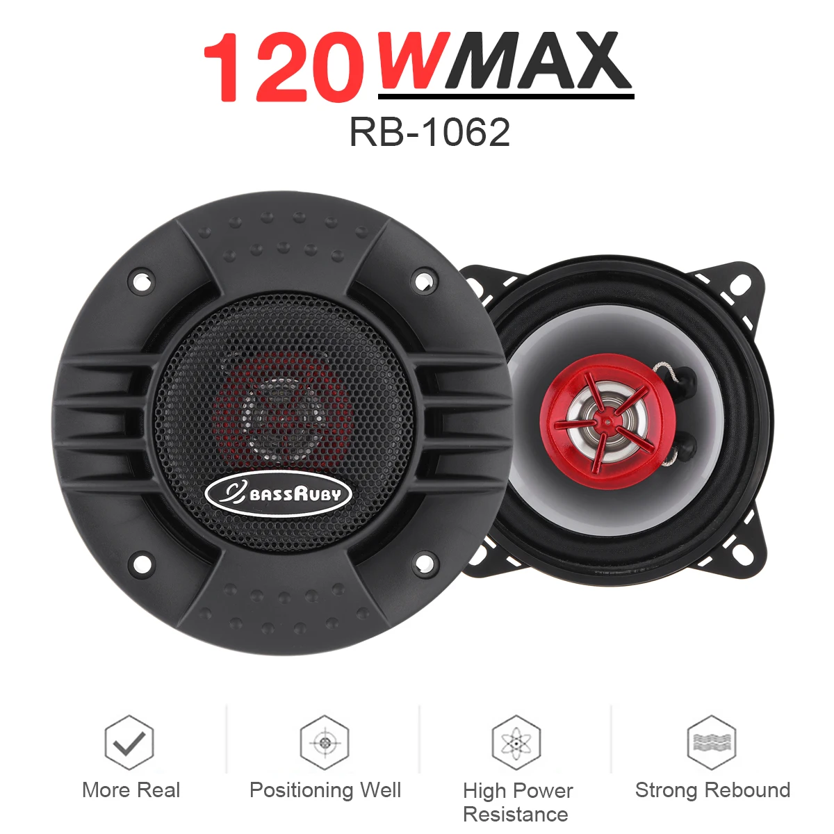 

2pcs 4 Inch 2 Way Car Coaxial Speakers Universal Auto Audio Stereo Full Range Frequency HiFi Speaker Non-destructive