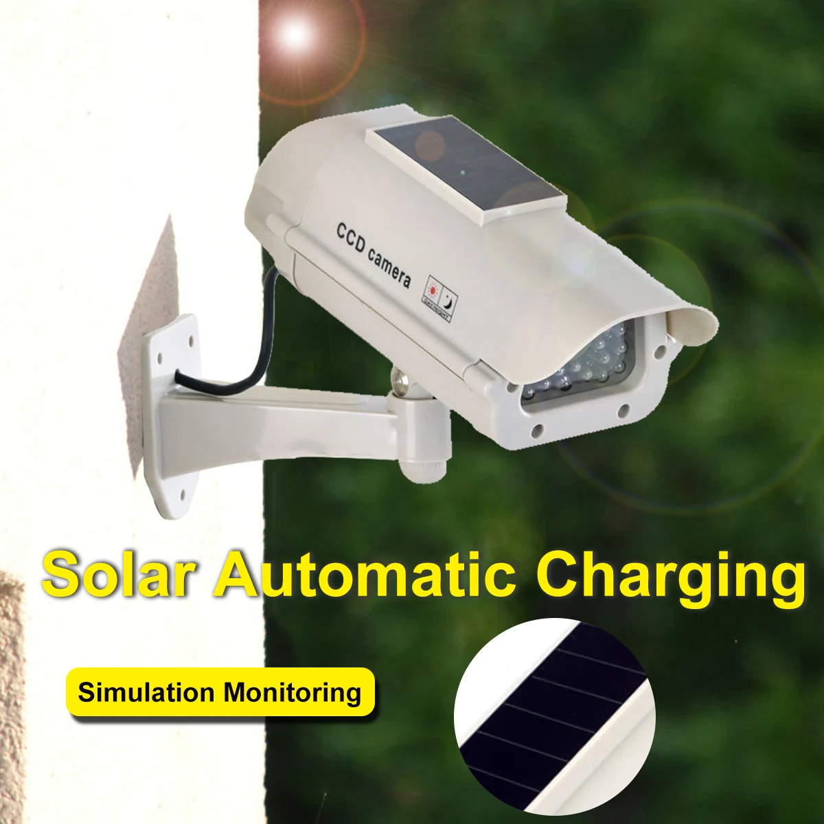 Dummy Solar Powered Camera High Simulation CCTV Fake Camera Flashing
