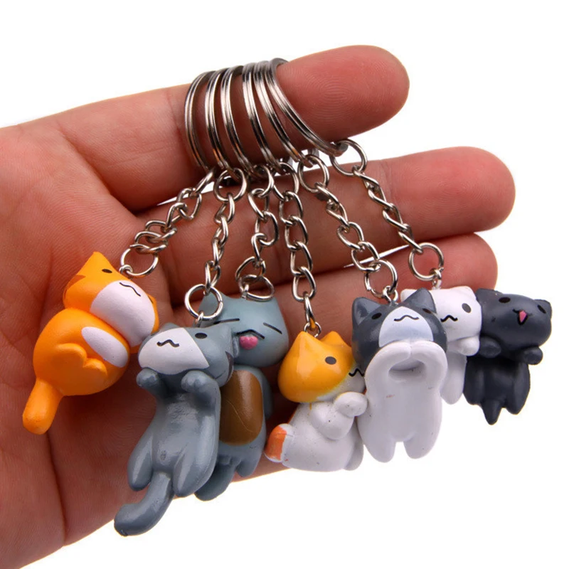 

Lovely Cartoon Lucky Cat Key Chain Women Men Kitten Car Keychain Fashion Keyring