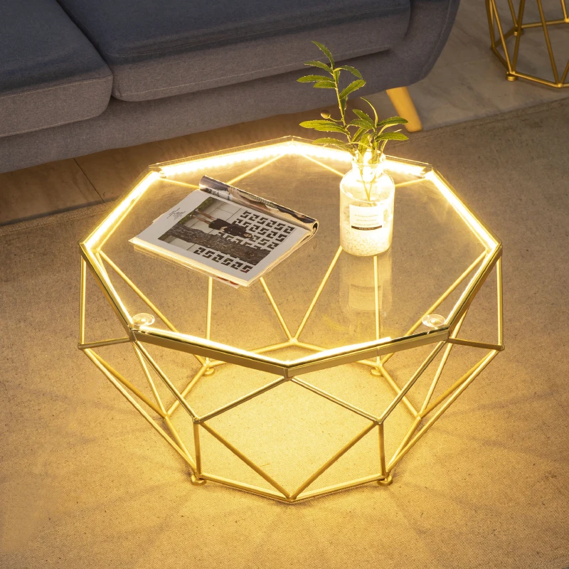 

Simple Modern Coffee Table Living Room Tempered Glass Round Creative Design Furniture Lighting Art