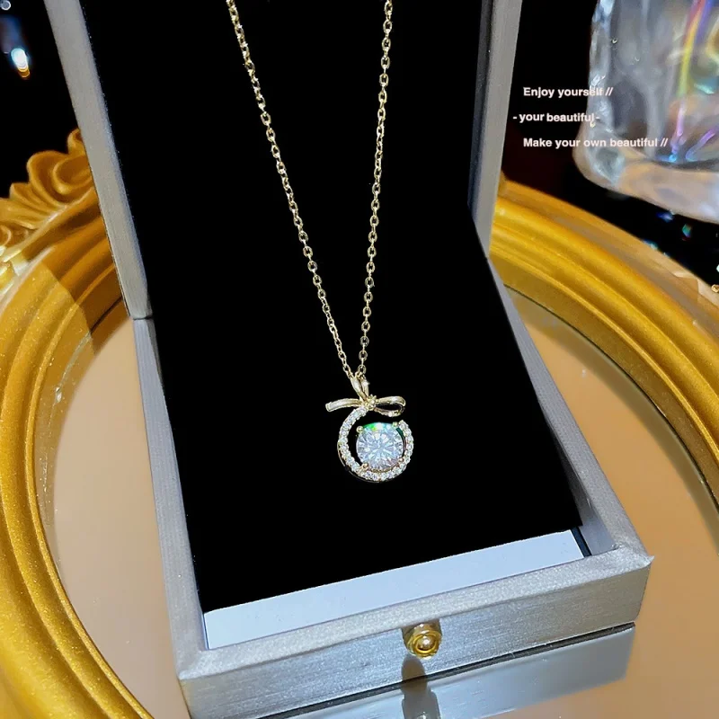 

Цепь на шею из титановой стали с гальваническим покрытием из циркона и узлом бабочки