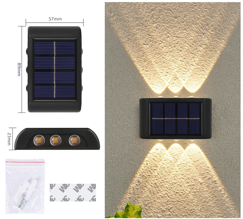 solar wall lights Outdoor Solar Wall Lamp Led Exterior Waterproof Decoration Lights for Fence Porch Country Balcony House Garden Street Lighting solar garden lights Solar Lamps
