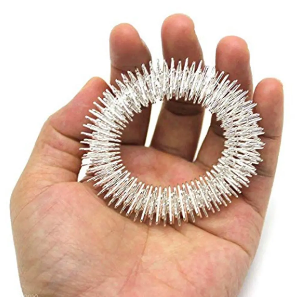 8PCS 6Pcs Acupressure Massage Rings + 2Pcs Wrist Massage Rings, Chinese Medicine Pain Therapy Finger Circulation Ring