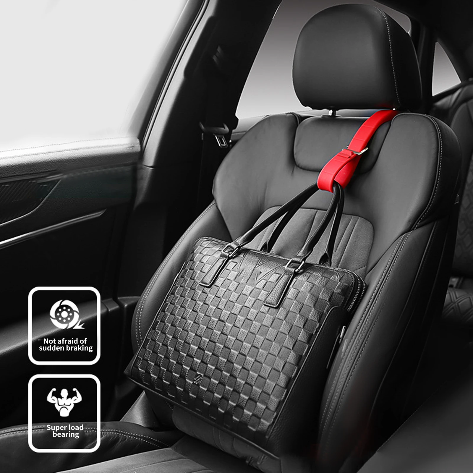 Car Seat Hanger Bag Holder Headrest Hook Silicone Red Black Brown Car Purse Holder  Car Accessories Interior - AliExpress