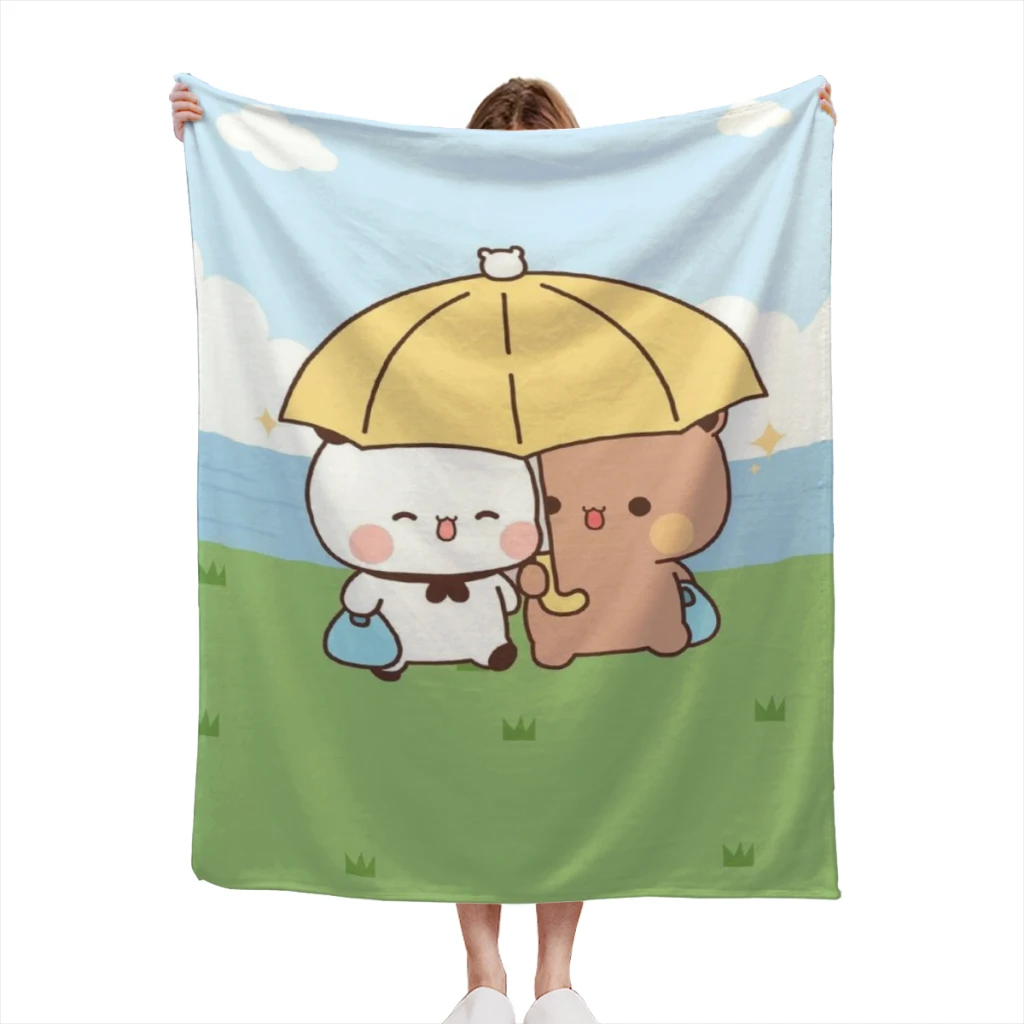 

Panda Bear Hug Bubu Dudu Light Blanket Flannel Family Living Room Plush Sleeping Blanket Outdoor Travel Camping Bed Sheet