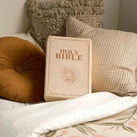 Beige Matthew 6 Holy Bible Book Pillow That Opens with Bible Text Scriptures Christian Gift Stuffed Plushie Bible-Pillow 2