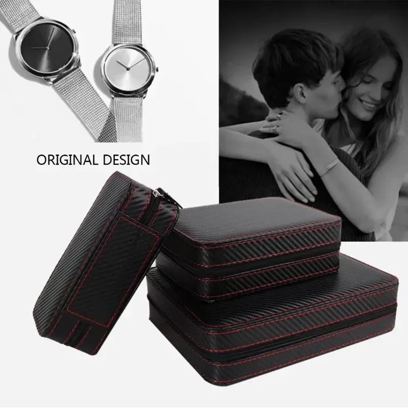 Multi-Slot PU Leather Watch Organizer (2/4/8 Slots) Portable Zipper Display Case Secure Storage Case