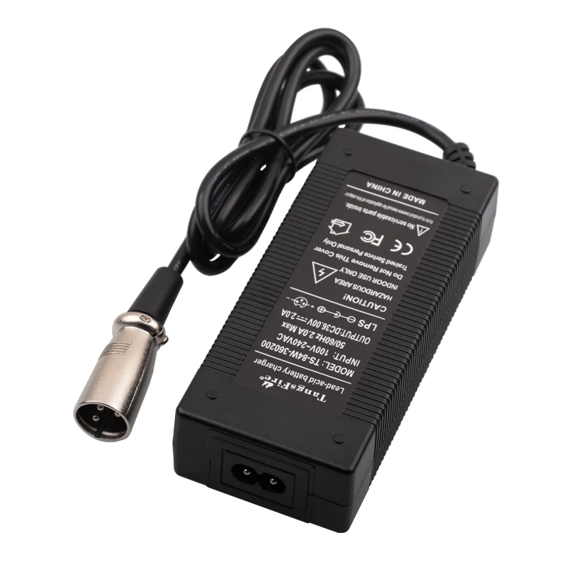 36V 2A Smart Lead-acid Battery Charger Input 100-240V For 43.2V Lead-acid Battery Charger 3-Pin XLR Connector