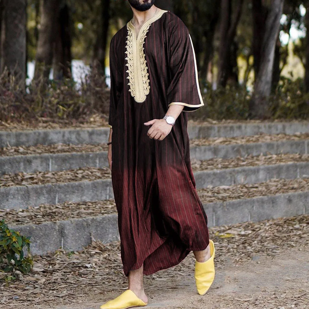Muslim Islamic Clothing Men Jubba Thobe Print Zipper Kimono Long Robe Saudi  Musulman Wear Abaya Caftan Islam Dubai Arab Dressing - Etsy