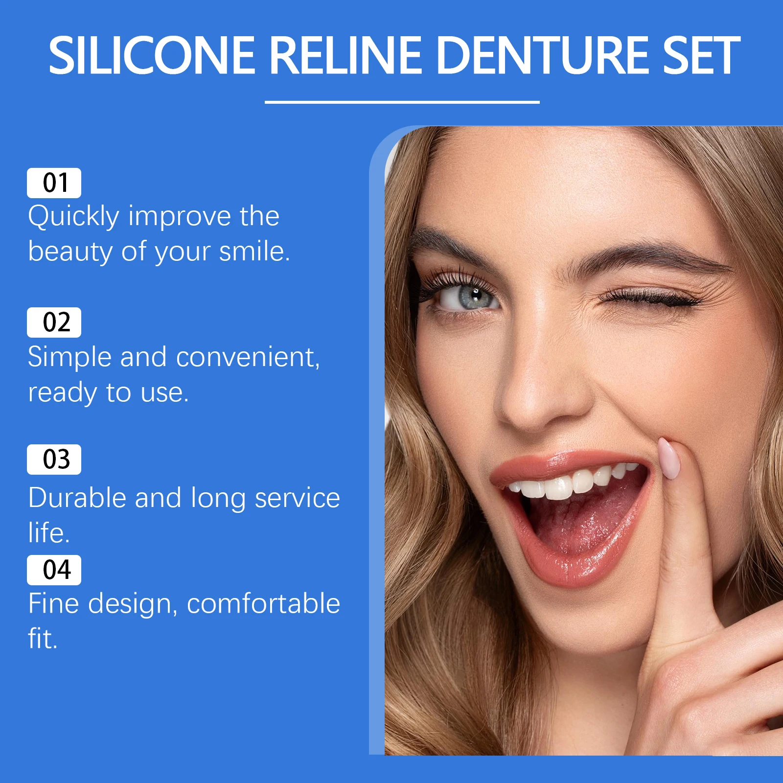 Silicone Denture Set Temporary Orthodontic Simulation Dental Braces Retainer Fake Tooth Straightener Alignment Oral Hygiene Care