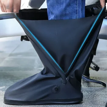 1pair Waterproof Rainproof High-tube Non-slip Shoe Covers Thickened Wear-resistant Outdoor Shoe Cover Unisex