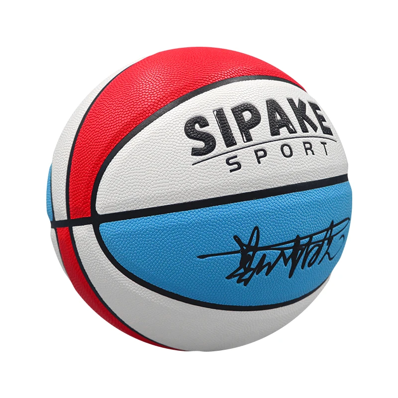 SIPAKE 농구 5 6 7 EZ-K 블랙 화이트 PU 야외 실내 공 여성 청소년 남자 경기 훈련 Basketalls