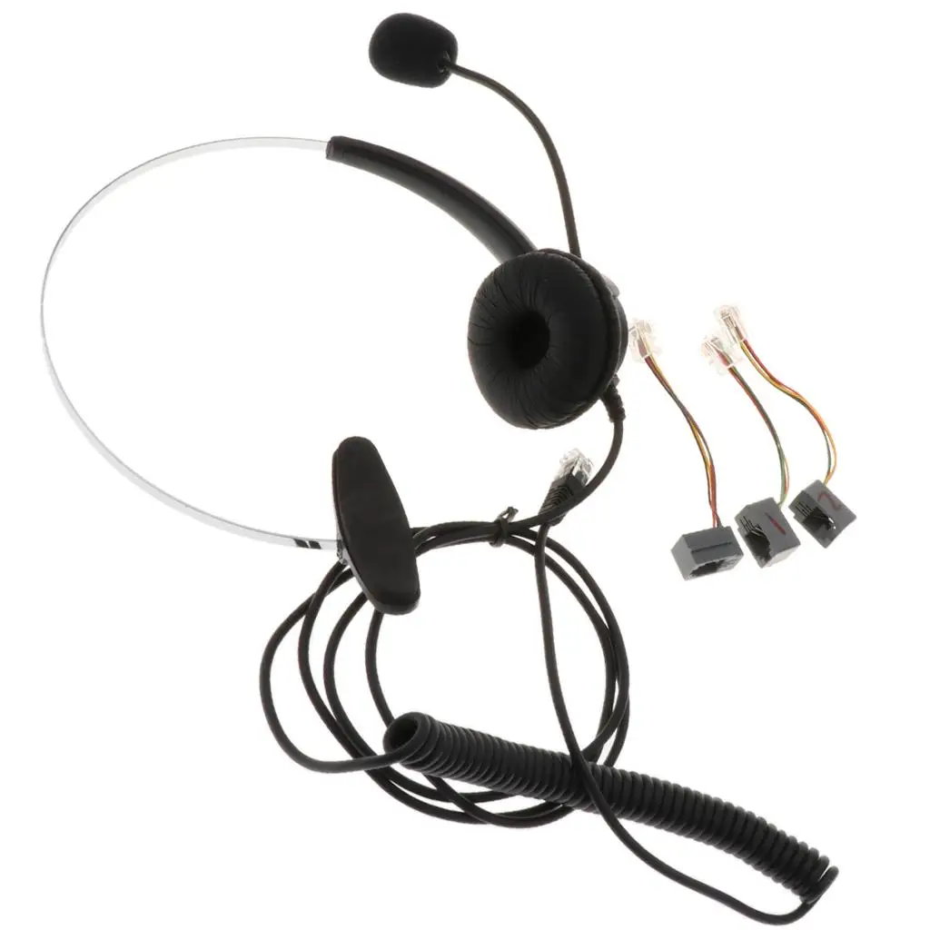 RJ9 Center Telephone Headphone Noise Cancelling Monaural Headset