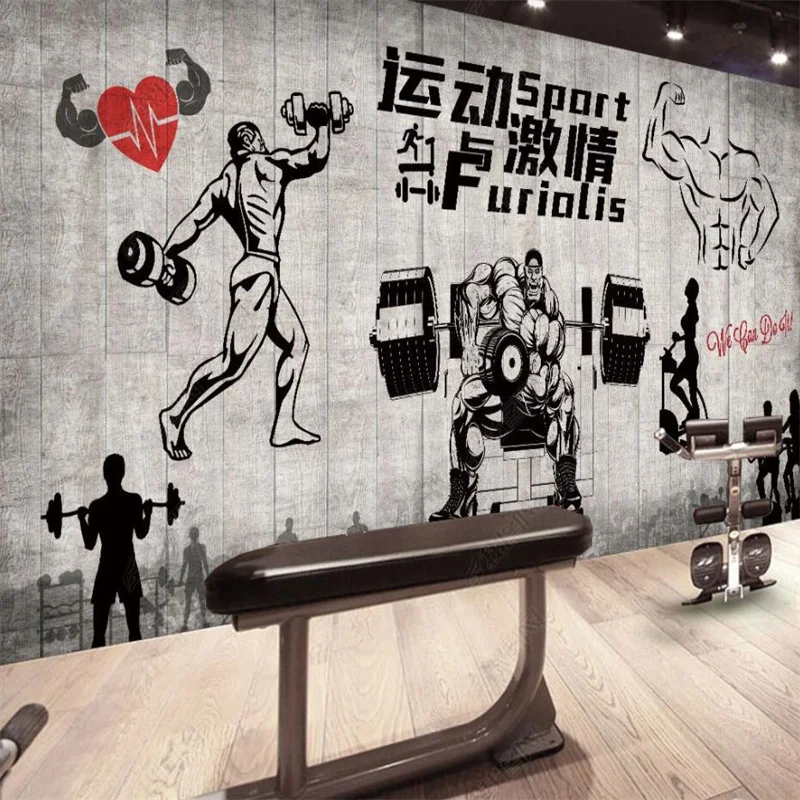 Custom Boxing Fitness Gym Wallpaper Industrial Decoration Mural Club Sports  Room Bar Background Wall Papel Tapiz 3d Para Pared - AliExpress