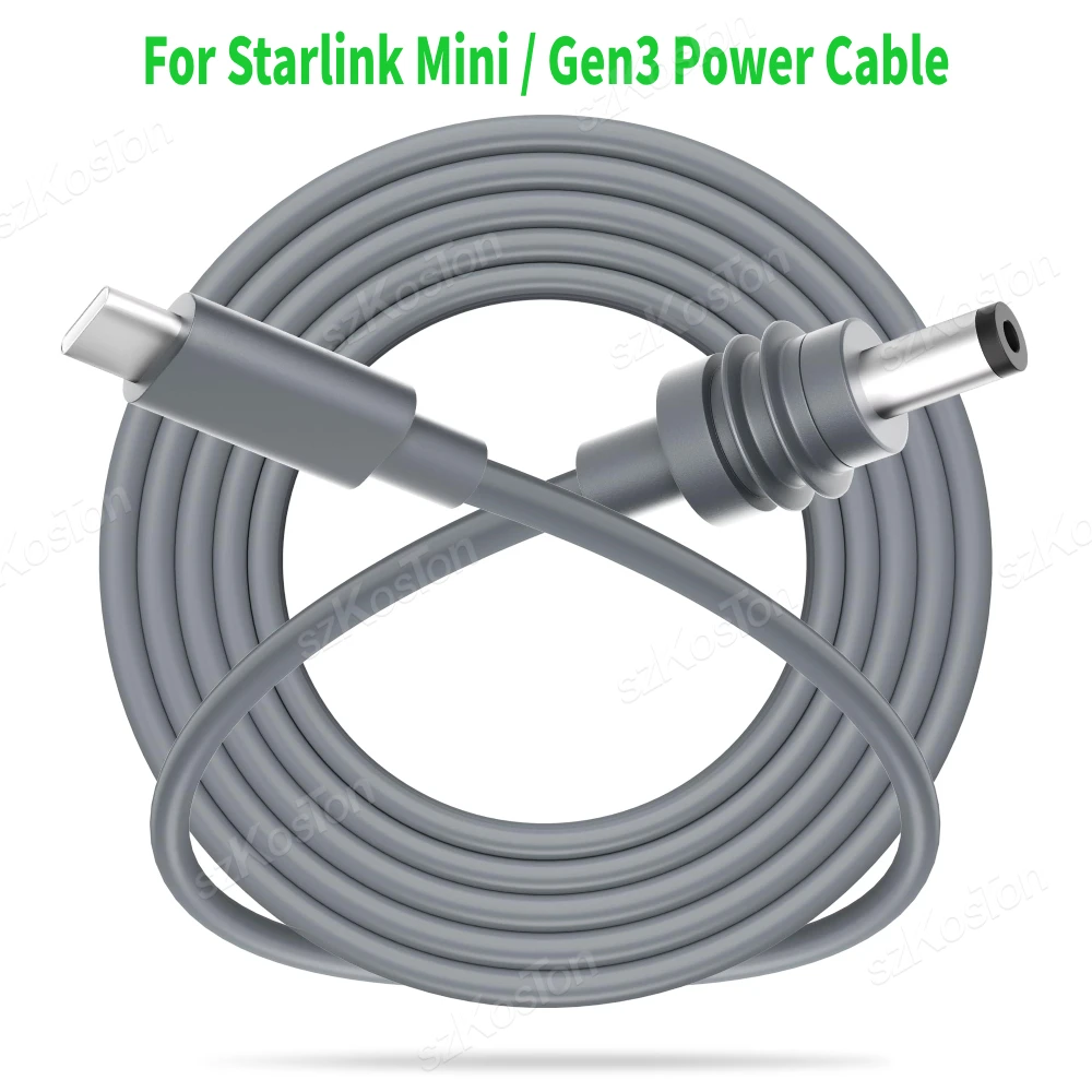 Type C to DC Power Cable Starlink Mini Gen3 Portable Charging Cord Outdoors Power Bank USB-C Input to DC Cable Starlink power cable