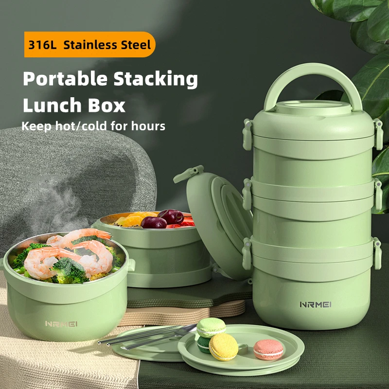 

Insulated Food Jug Thermal Lunch Box Portable Bento Box Lunchbox Leakproof Food Container Microwave Oven Dinnerware for Students