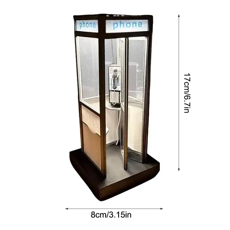 Tall Phonebooth Lamp, Classic With Warm LED Light, Phone Box Decorative Night Light 6