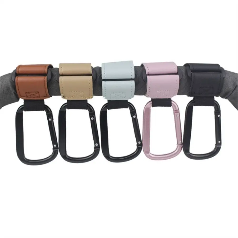 

2Pcs 360 Degree Rotatable Baby Stroller Hook Wear-resistant Multipurpose Hanging Clip PU Leather Cart Bag Organizer Hooks