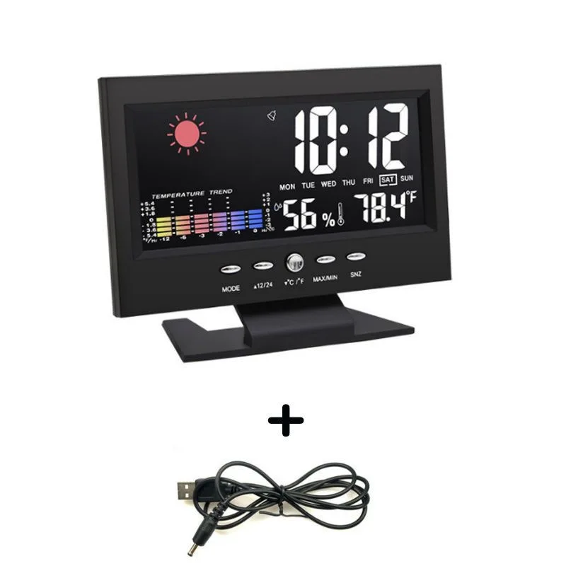 Advanced Color Screen Weather Clock with Indoor Temperature & Humidity Display