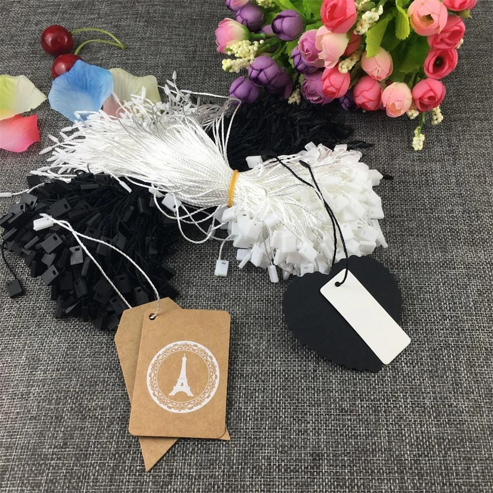 1000Pcs Hang Tag Fasteners Nylon Strings Lock Pin Security Loop for