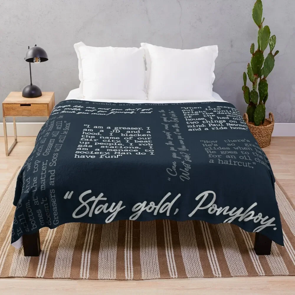 

Outsiders Word Cloud - Stay Gold Ponyboy Throw Blanket Fluffy Softs Fluffys Large Camping Blankets