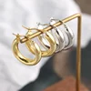 1Pair 5.0 Titanium Steel Round Thickened Earrings stainless steel smooth circle solid thick Earrings jewelry Accessories Gifts 1