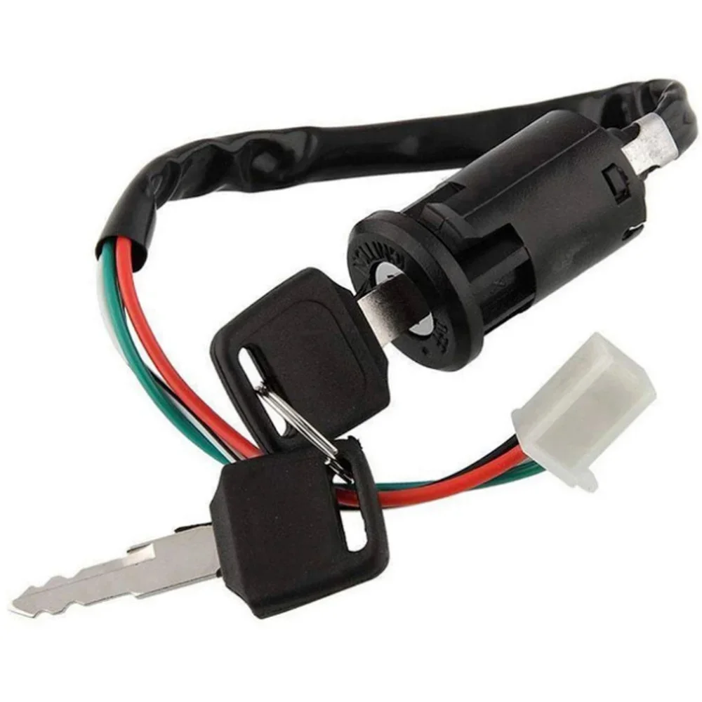 Universal Ignition Switch Three Power Cable Key Lock for Auto Motocross Electric Bicycle Scooter Battery