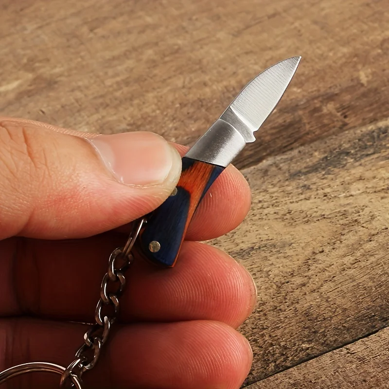 Mini Key Knife Camp Outdoor Keyring Ring Keychain Fold Self