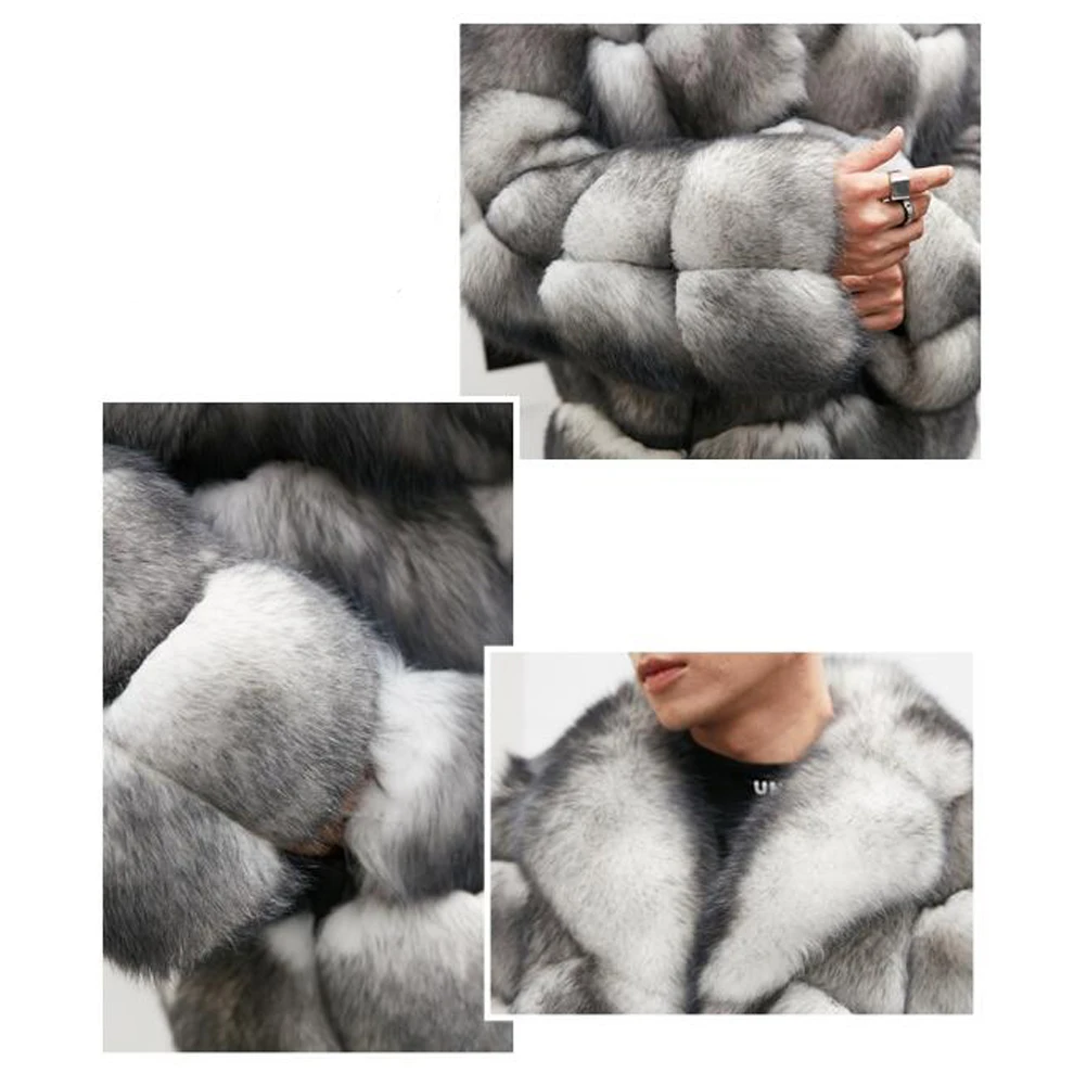 Men's Fox Fur Coat in Gray » Denny&Dora Shearling Jacket