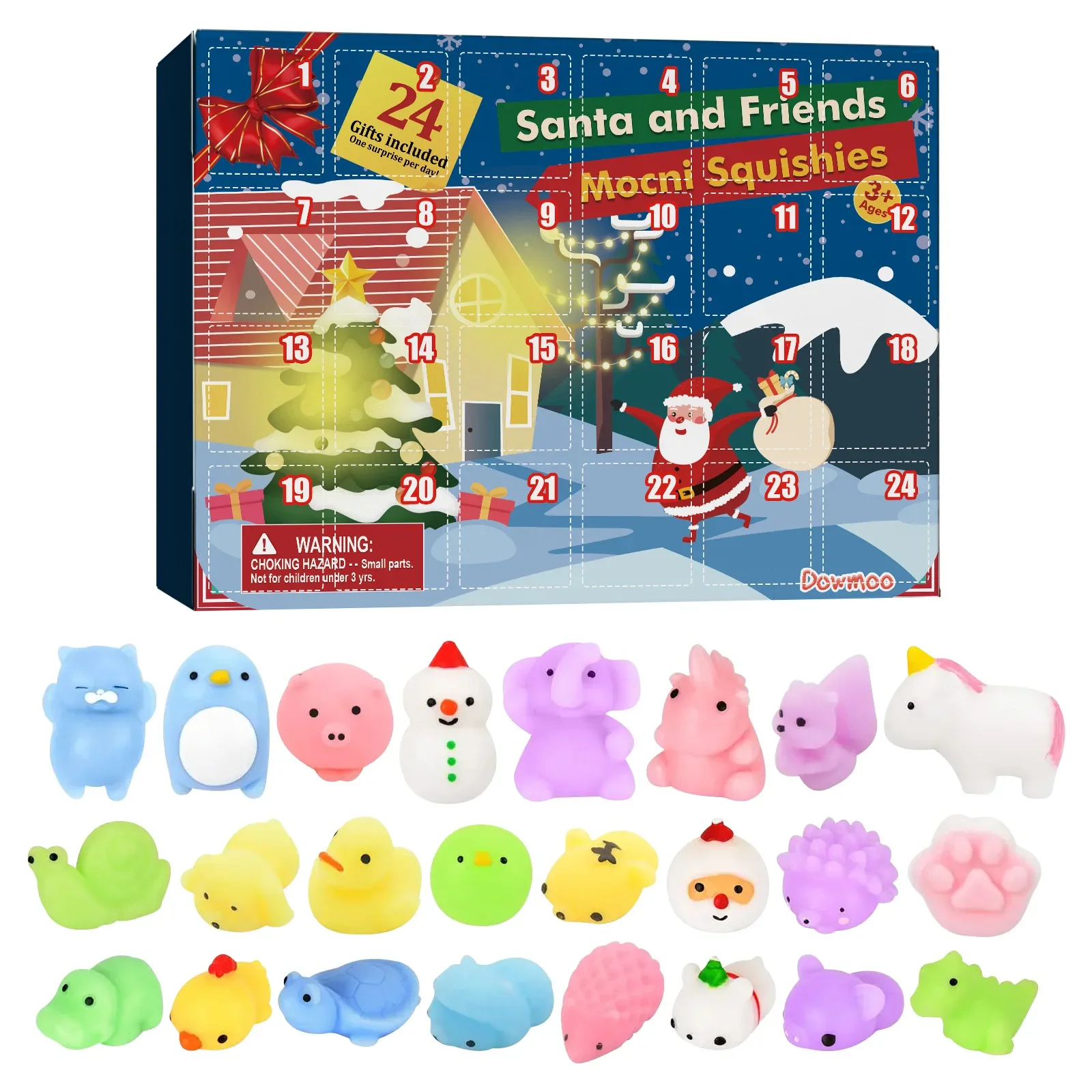 Christmas Advent Calendar Christmas Countdown Calendar Christmas Advent Calendar 24 Days Countdown Surprise Blind Box Squishy Cute Animals Decompression Toys Kids Adult Gifts