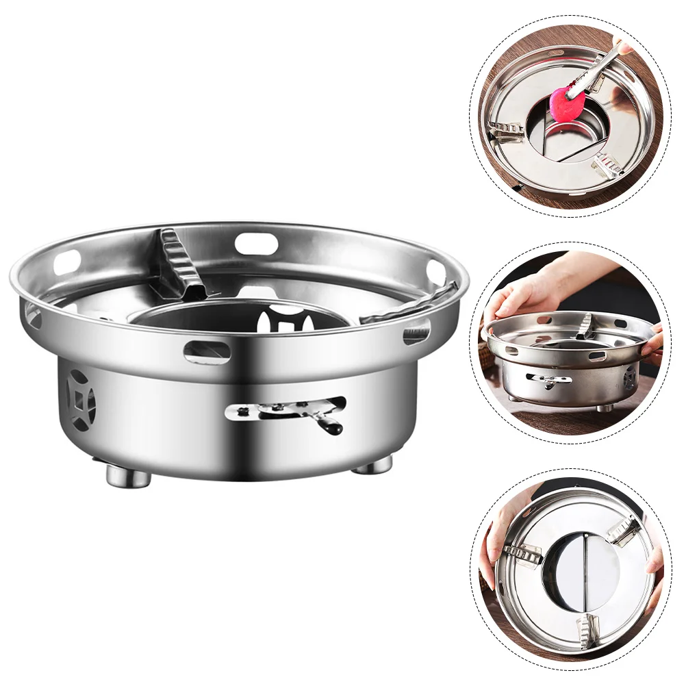 

Alcohol Stove Hot Pot Cookware Camping Supply Home Burner Heating Tool Furnace Metal Practical for Picnic Stainless Steel