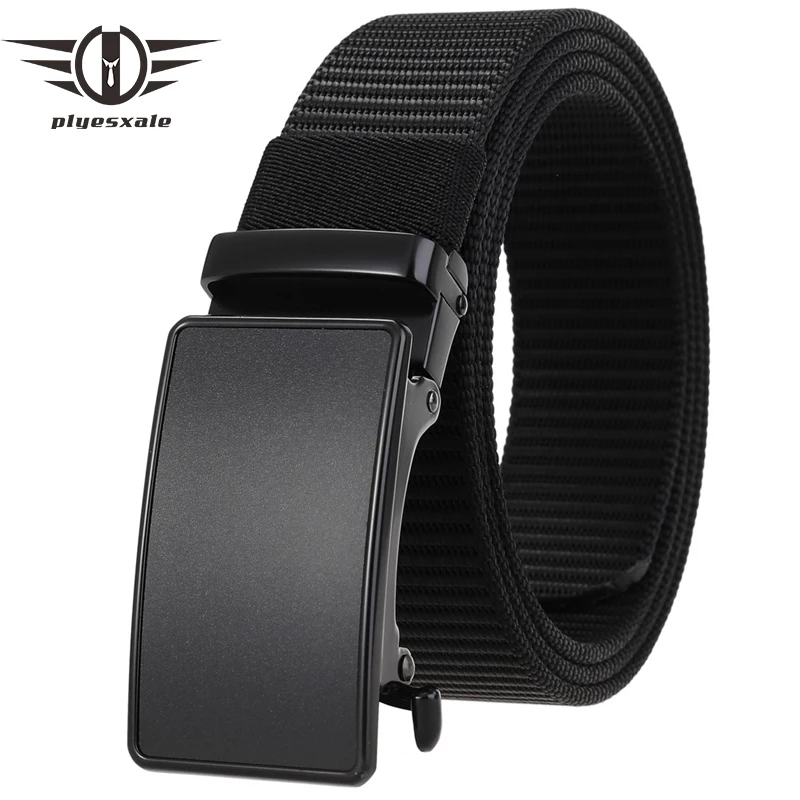 

Plyesxale Nylon Belts For Men Luxury Designer Brand No Holes Automatic Buckle Casual Belt Male Jeans Military Waist Strap G1279