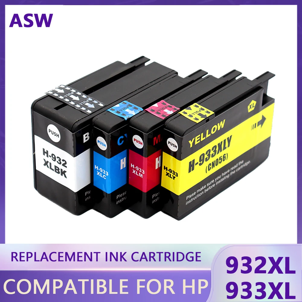 Sostituzione Asw Per Hp 932 933 932Xl 933Xl Hp932 Cartuccia Di Inchiostro Per Stampante Hp Officejet 7110 6100 6600 7510 7512 7612 7610 7612