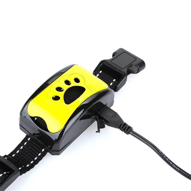 USB Electric Ultrasonic Anti-Bark Dog Collar - Yellow