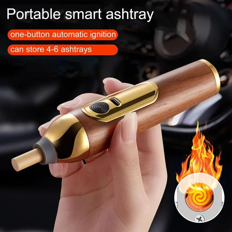 Mini Car Ashtray Wood Non-Dropping Portable Car Smoking Non-Projectile Special Cigar Holder Ash Organizer car ashtray portable ashtray