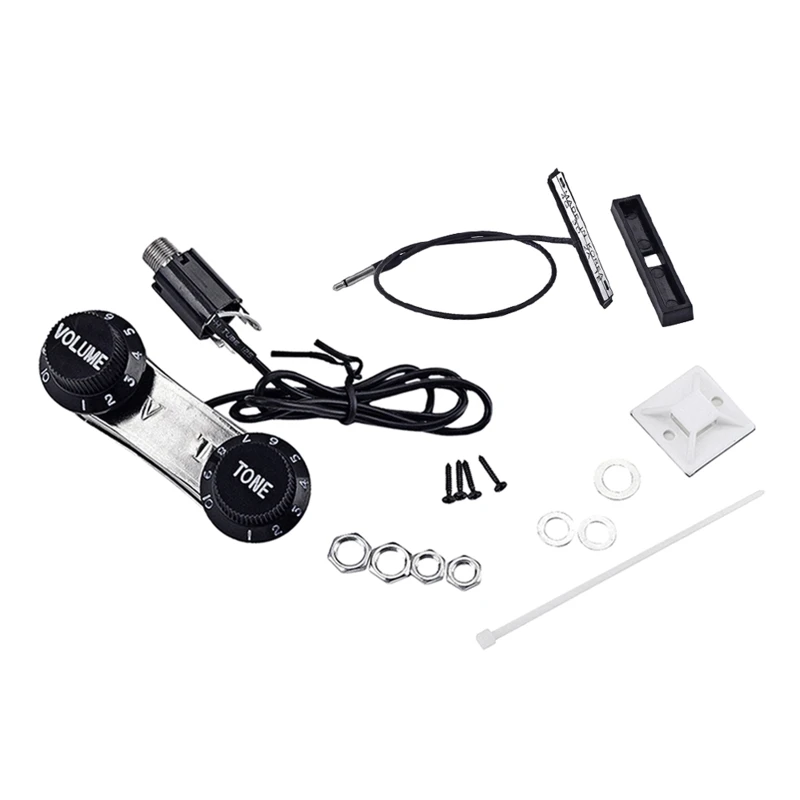 

Комплект аксессуаров для гитары и скрипки, акустический электрический преобразователь с ручкой громкости тона для гитары,