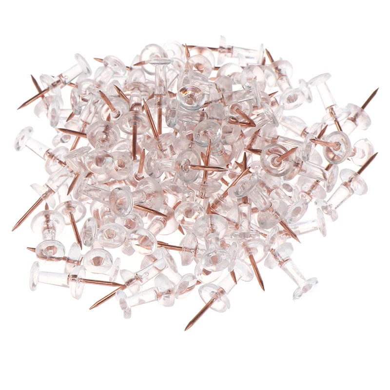 Push pins 100pcs transparent rose gold for board drawing photo wall