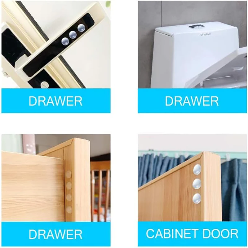 Clear Adhesive Bumper Pads Silicone Cabinet Door Bumpers Drawer Stop Bumper Pads Furniture Protective er Doors Wall Stop