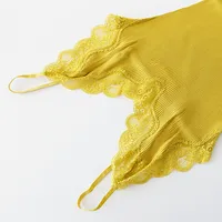 Birdtree 70% Silk 30% Cotton Lace Camisole Women Knit Tank Top Spaghetti Strap Elastic Slim Basic Sleepwear Vest Summer T35701C - Image 3