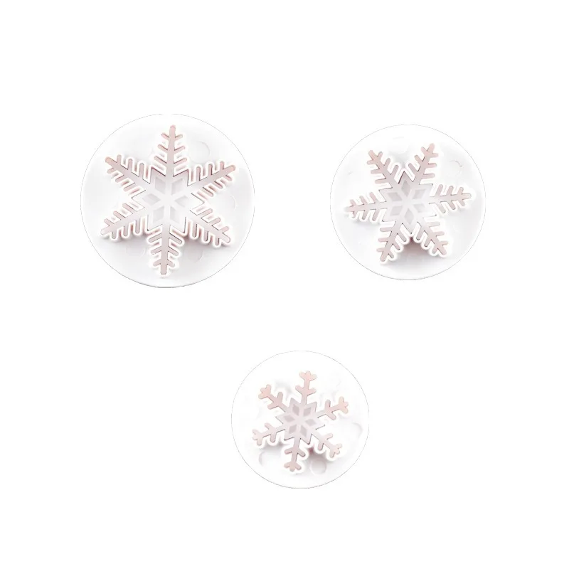 3pcs/set Cake Decorating Tools Cake Mold Fondant Plunger Cutters Tools Cookie Biscuit Snowflake Mold Bakeware Accessories