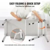 VEVOR Folding Portable Bar Table Tradeshow Podium Table for Party Picnic Exhibition Includes Carrying Case Storage Shelf & Skirt 4